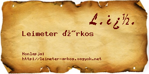 Leimeter Árkos névjegykártya